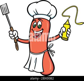 Hot Dog Cookout - EINE Cartoon-Illustration eines Hot Dog Cookout. Stock Vektor