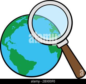 Globale Forschung - EINE Karikatur Illustration der globalen Forschung. Stock Vektor