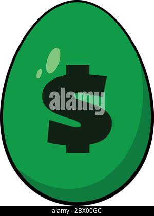 Green Nest Egg - EINE Cartoon-Illustration eines Green Nest Egg. Stock Vektor