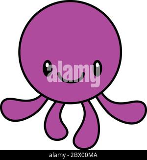 Kawaii Octopus - EINE Cartoon-Illustration eines Kawaii Octopus. Stock Vektor