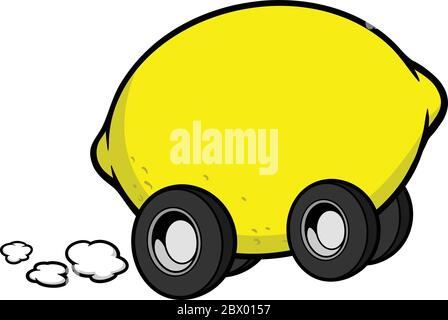 Lemon Car - EINE Cartoon-Illustration eines Lemon Car. Stock Vektor