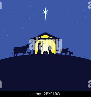 Krippe - eine Illustration einer Krippe. Stock Vektor
