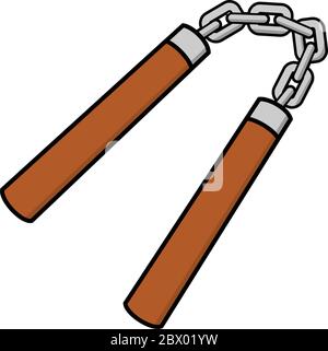 Nunchaku- eine Illustration von Nunchaku. Stock Vektor