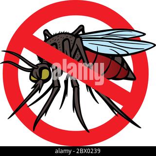 Keine Mücken - eine Illustration eines No Moskitos Zeichens. Stock Vektor