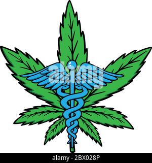 Symbol für medizinisches Marihuana – eine Illustration einer Ikone für medizinisches Marihuana. Stock Vektor