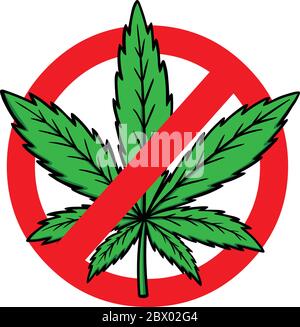 Keine Drogen - eine Illustration eines No Drugs Zeichens. Stock Vektor