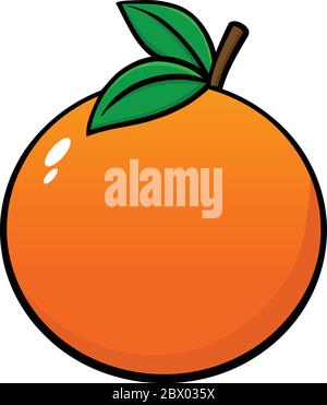 Orange Icon - EINE Cartoon-Illustration eines Orange Icon. Stock Vektor