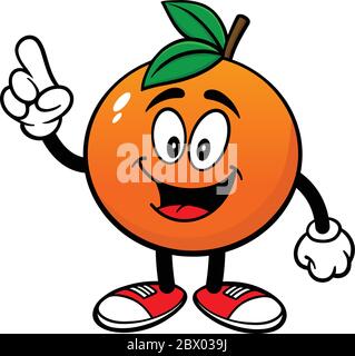 Orange Mascot Talking - EINE Karikatur Illustration eines Orange Mascot Talking. Stock Vektor