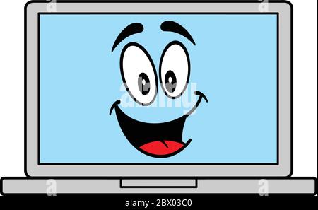 Laptop-Symbol Cartoon- EINE Cartoon-Illustration eines Laptop-Symbol. Stock Vektor