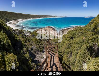 Stufen führen zum Strand am Observatory Point in der Nähe von Esperance in Westaustralien Stockfoto