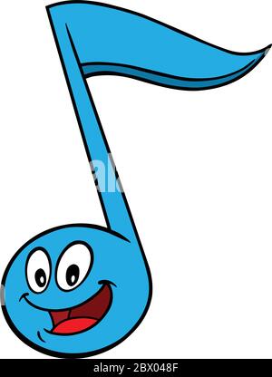 Music Note Cartoon- EINE Cartoon Illustration einer Music Note. Stock Vektor