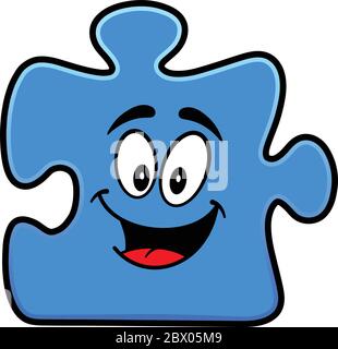 Puzzle Mascot - EINE Cartoon-Illustration eines Puzzle Mascot. Stock Vektor