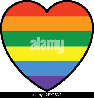 Rainbow Striped Heart - EINE Cartoon-Illustration eines Rainbow Striped Heart. Stock Vektor