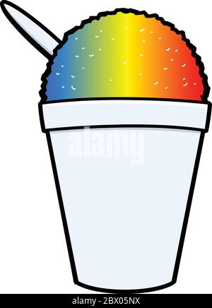 Rasierte Eis-Symbol - EINE Cartoon-Illustration eines Rasierte Eis-Symbol. Stock Vektor