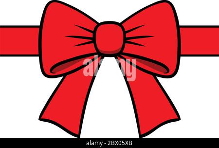 Red Bow - EINE Cartoon-Illustration eines Red Bow. Stock Vektor