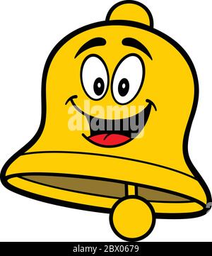Schule Glocke Cartoon- EIN Cartoon Illustration einer Schule Glocke. Stock Vektor