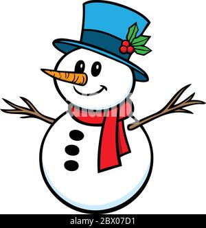 Schneemann - EINE Karikatur Illustration eines Schneemann. Stock Vektor