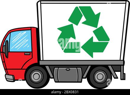 Recycle Truck - eine Abbildung eines Recycle Truck. Stock Vektor