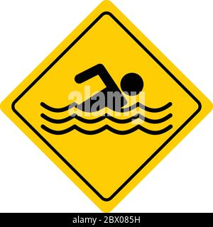 Schwimmschild - eine Illustration eines Schwimmzeichens. Stock Vektor
