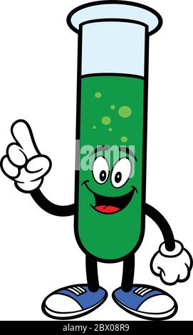 Test Tube Talking - EINE Cartoon-Illustration eines Test Tube Mascot Talking. Stock Vektor