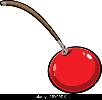 Eine Kirsche - eine Illustration einer einzigen Kirsche. Stock Vektor