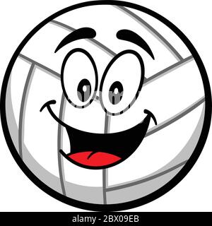 Volleyball Maskottchen - EINE Cartoon Illustration eines Volleyball Maskottchen. Stock Vektor