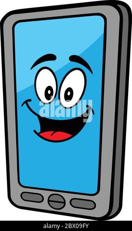 Smartphone Maskottchen - EINE Cartoon Illustration eines Smartphone Maskottchen. Stock Vektor