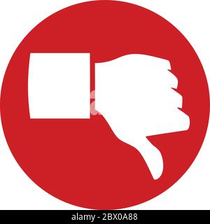 Daumen nach unten Icon - EINE Cartoon-Illustration eines Daumen nach unten Icon. Stock Vektor