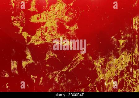 Rote, goldene Texturoberfläche. Stockfoto