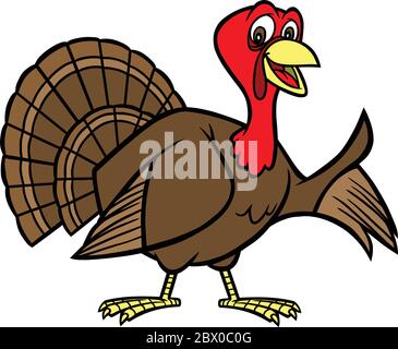 Thanksgiving Türkei - EINE Cartoon-Illustration eines Thanksgiving Türkei. Stock Vektor
