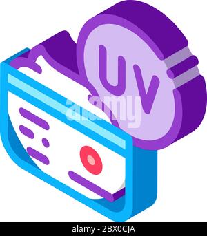 UV-Schutzcreme isometrische Symbol Vektor-Illustration Stock Vektor
