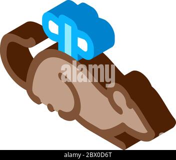 Clockwork Maus isometrische Symbol Vektor-Illustration Stock Vektor
