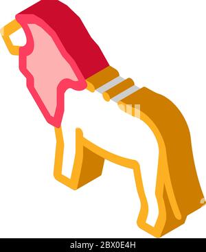 Lion isometrische Symbol Vektor-Illustration Stock Vektor