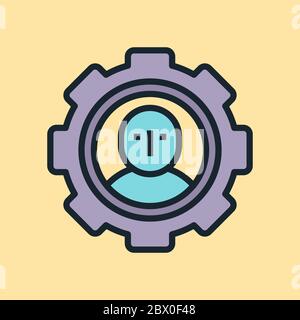 Personalisierung. Digitales Marketing Konzept Illustration, flaches Design linear Stil Banner. Verwendung für E-Mail-Newsletter, Header, Blog-Beiträge, Print Stock Vektor