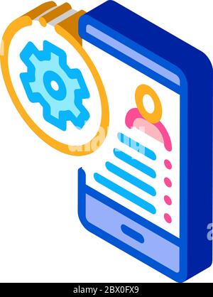 Avatar-Einstellungen isometrische Symbolvektordarstellung Stock Vektor