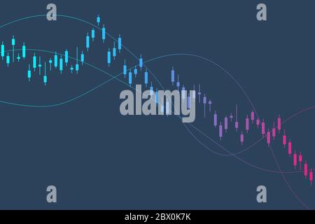 Börse oder forex trading Graph. Diagramm in Finanzmarkt Vector Illustration abstrakt Finanzen Hintergrund. Stock Vektor