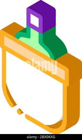 Trinkflasche im Kühleimer isometrische Vektorgrafik Stock Vektor