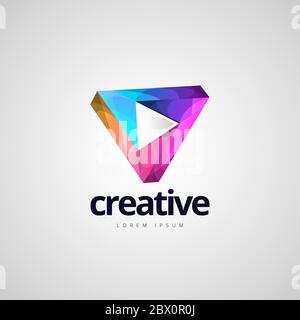 Lebendiges Buntes Infinite Triangle Logo Design Stock Vektor