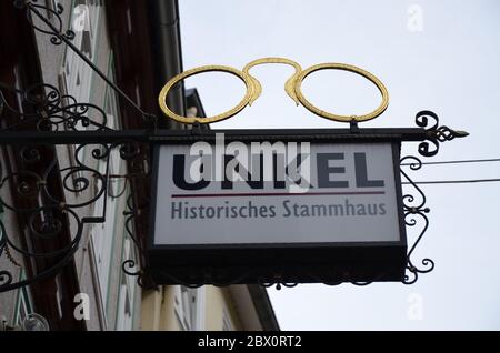 Historische Straßen der Altstadt von Marburg, Deutschland Stockfoto