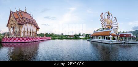 Wat Plai Laem Tempel mit 18 Händen Gott Statue Guan Yin , Koh Samui, Surat Thani, Thailand. Stockfoto