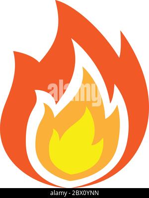 Feuer Flammen Symbol Vektor-Illustration isoliert auf weiß Stock Vektor