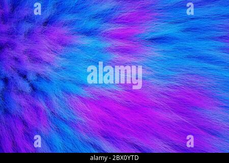 3D-Rendering von shaggy Teppich mit Wolle Material für Hintergründe Textur, Nahaufnahme von weichen attraktiv, romantisch, blau rosa und flauschig Stockfoto