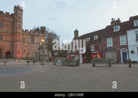 Schlacht Castle East Sussex am Abend Stockfoto