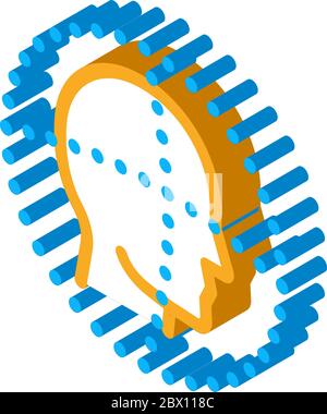 Abbildung des isometrischen Symbolvektors für die Scan Head Authentication Stock Vektor
