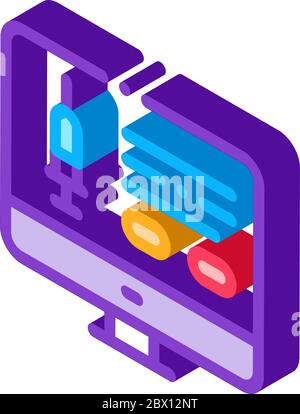 Abbildung des isometrischen Symbolvektors der Anwendung des Injektionscomputers Stock Vektor
