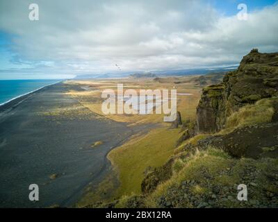Wunderschöne Landschaft in Island und Möwe Reisen Stockfoto
