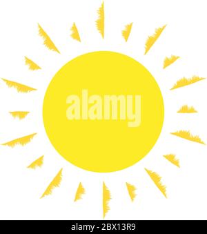 Sonne Vektor Cartoon Symbol Illustration isoliert auf weißem Hintergrund Stock Vektor