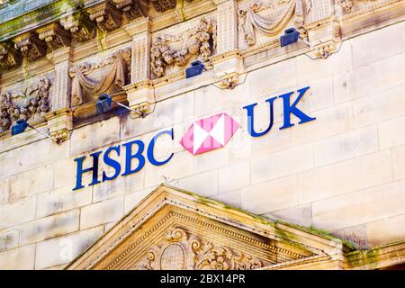 HSBC Hongkong und Shanghai Bank Inschrift an der Wand Stockfoto