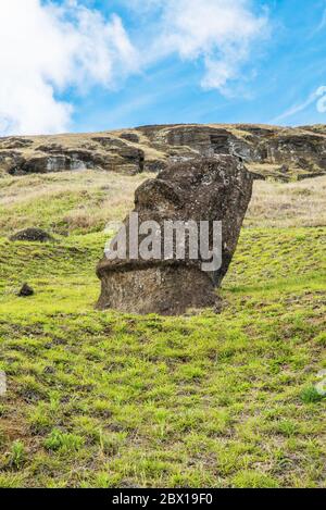 Die berühmten Rapa Nui Statuen auf der östlichen Insel im Pazifischen Ozean Stockfoto