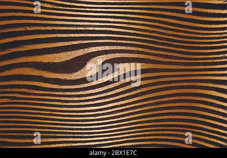 Verzweifelte Overlay Gold, Bronze, Kupfer Holzplanke Textur, Grunge Hintergrund. Abstrakte Halbton-Vektor-Illustration Stock Vektor